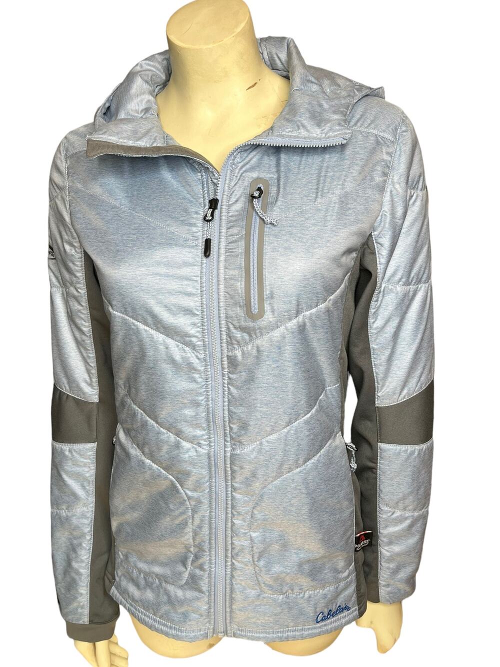 Cabela's Powder Blue Hooded Winter Jacket